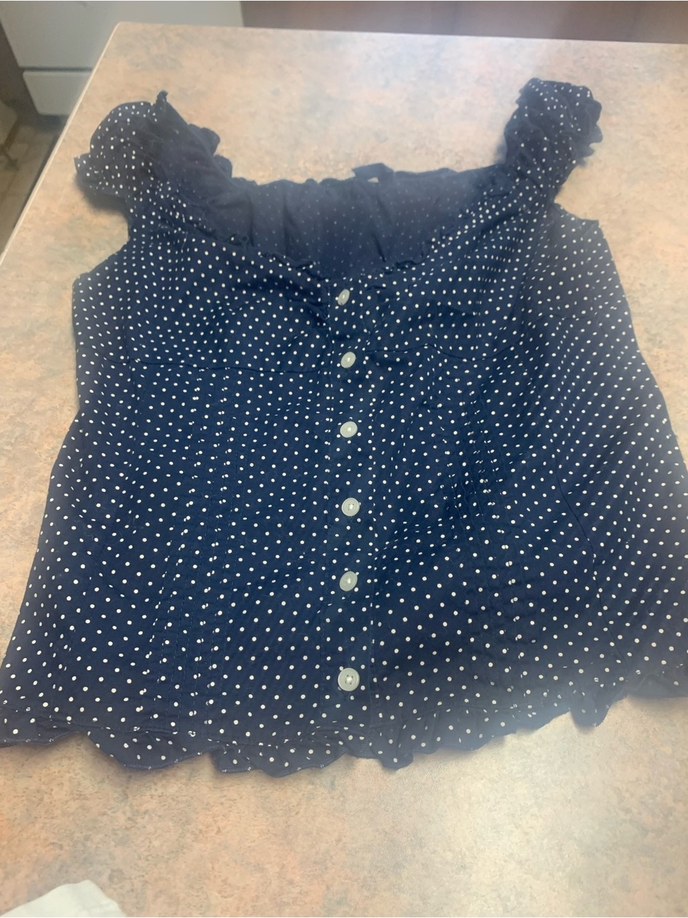 John Galt blue Polka Dot Elena Top